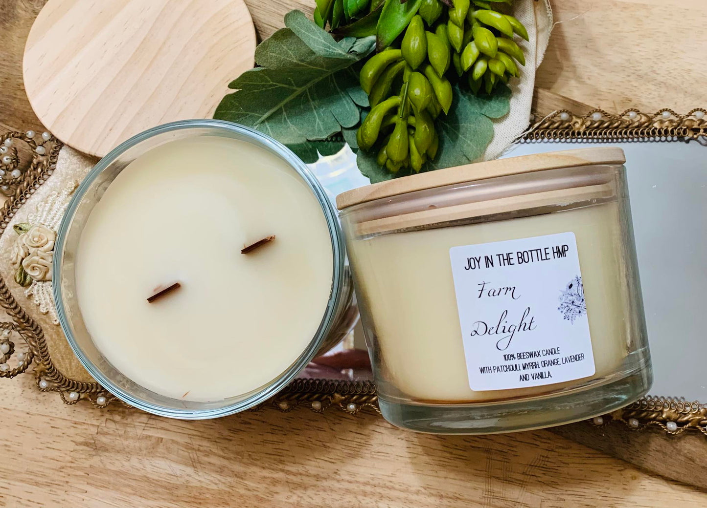 Farm Delight 16 oz beeswax candle