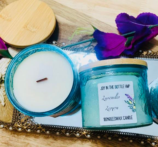 Lavender Lemon 10 oz Beeswax Candle