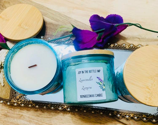 Lavender Lemon 10 oz Beeswax Candle
